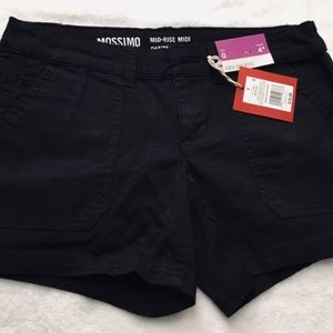 🆕 Mossimo Supply Co Black Mid-Rise Midi Shorts
